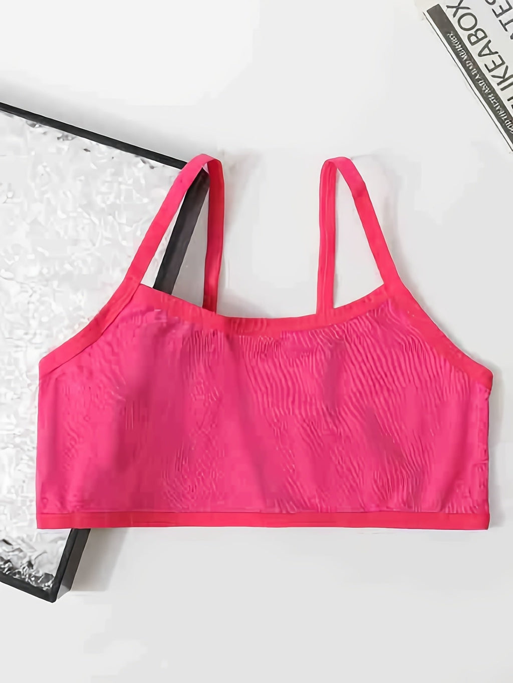 Girls' First Bras Six Pack in Assorted Colors with Slim Straps and Stretch Bands for Daily Layering