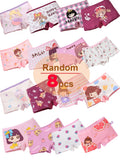Girls' Cartoon Boxer Briefs 8-Pack in Random Colors with Short Legs for Everyday Underwear Changes