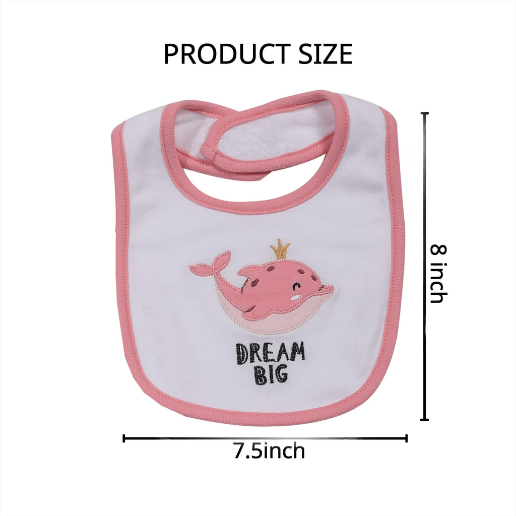 Cotton Baby Bibs in Five-Piece Cartoon Sets with Adjustable Neck Fastenings for Feeding and Daily Changes