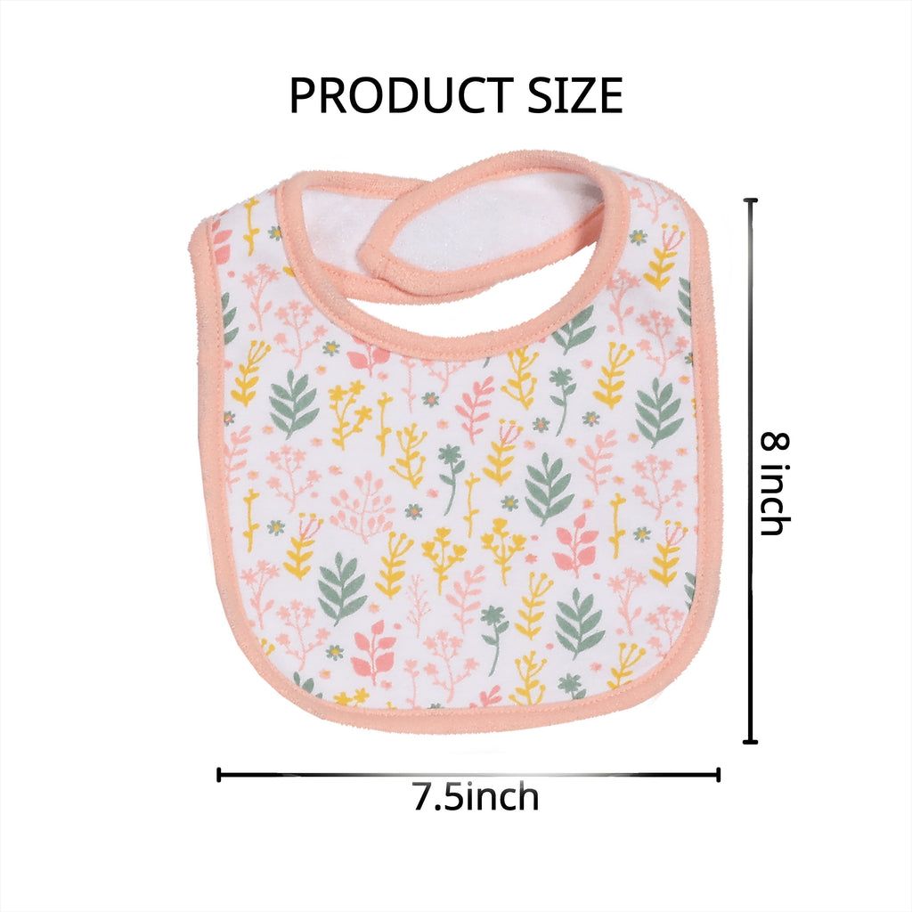 Cotton Baby Bibs in Five-Piece Cartoon Sets with Adjustable Neck Fastenings for Feeding and Daily Changes
