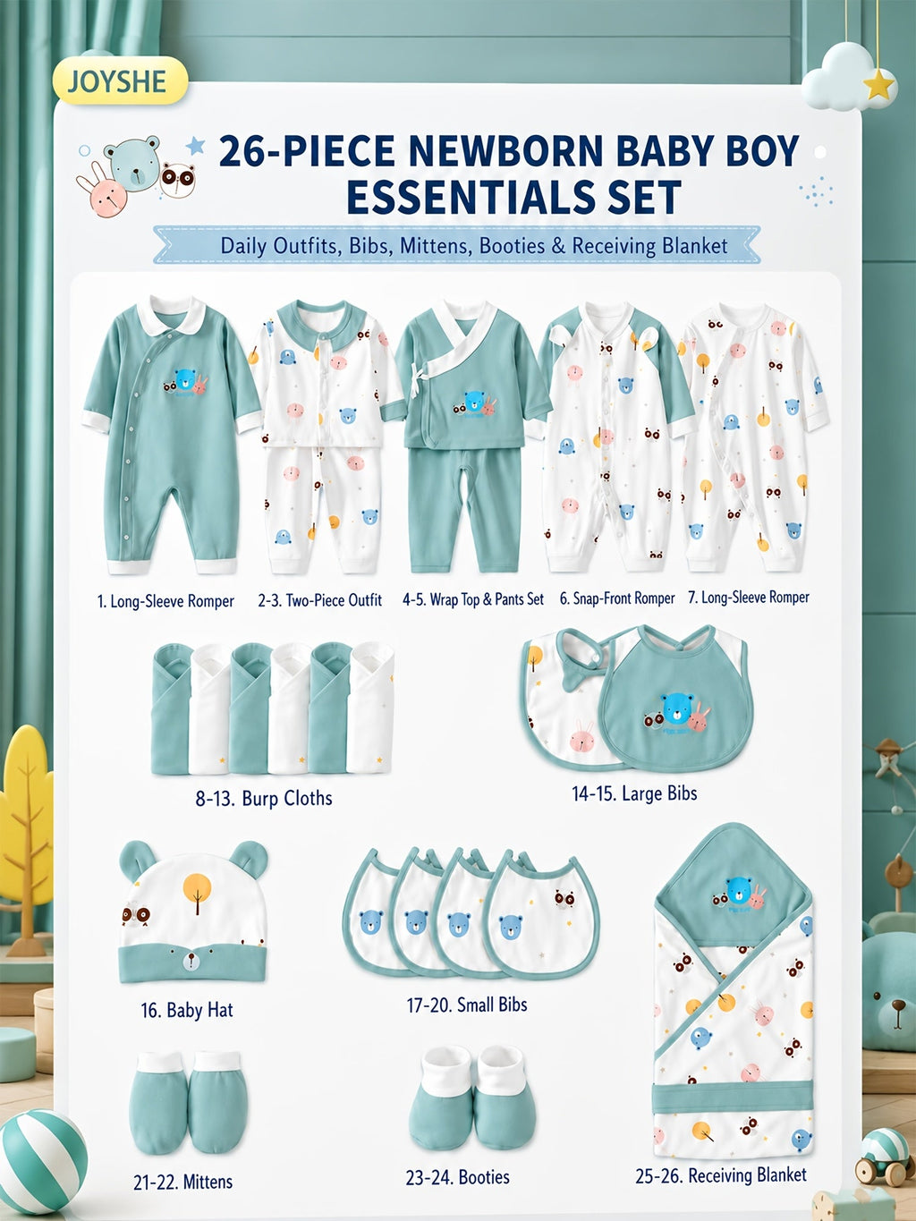 Baby & Toddler Outfit Set – Baby Mixed colors Long-Sleeve Romper – Colorway 31205