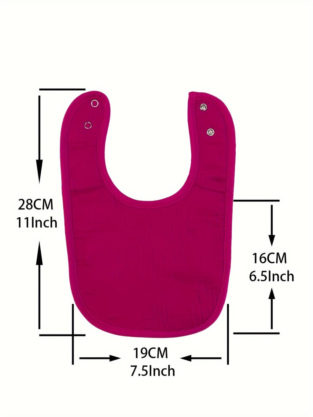 Muslin Baby Bibs in a 10 Piece Multicolor Set with Adjustable Snap Fastenings for Feeding and Drool