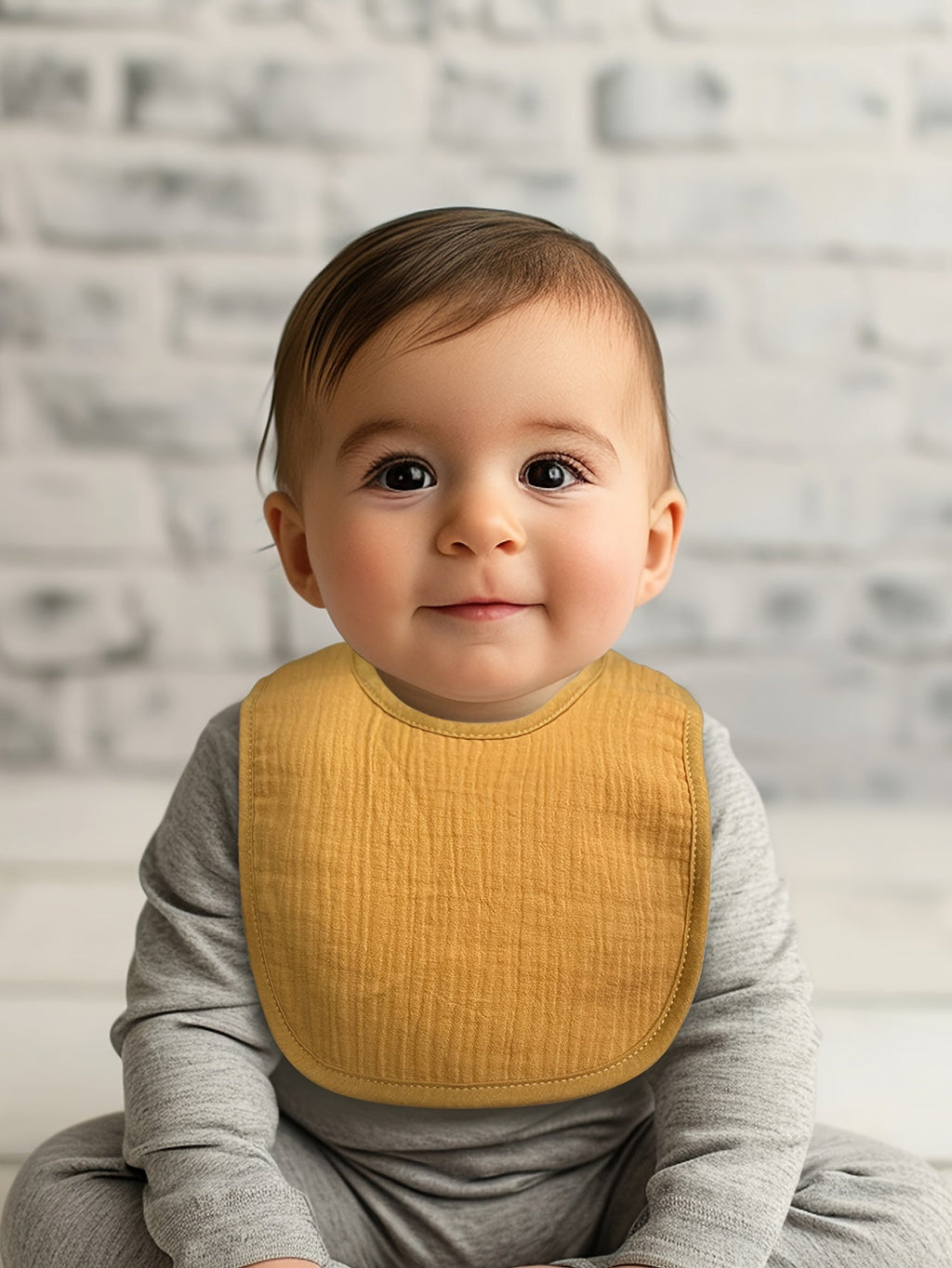 Muslin Baby Bibs in a 10 Piece Multicolor Set with Adjustable Snap Fastenings for Feeding and Drool