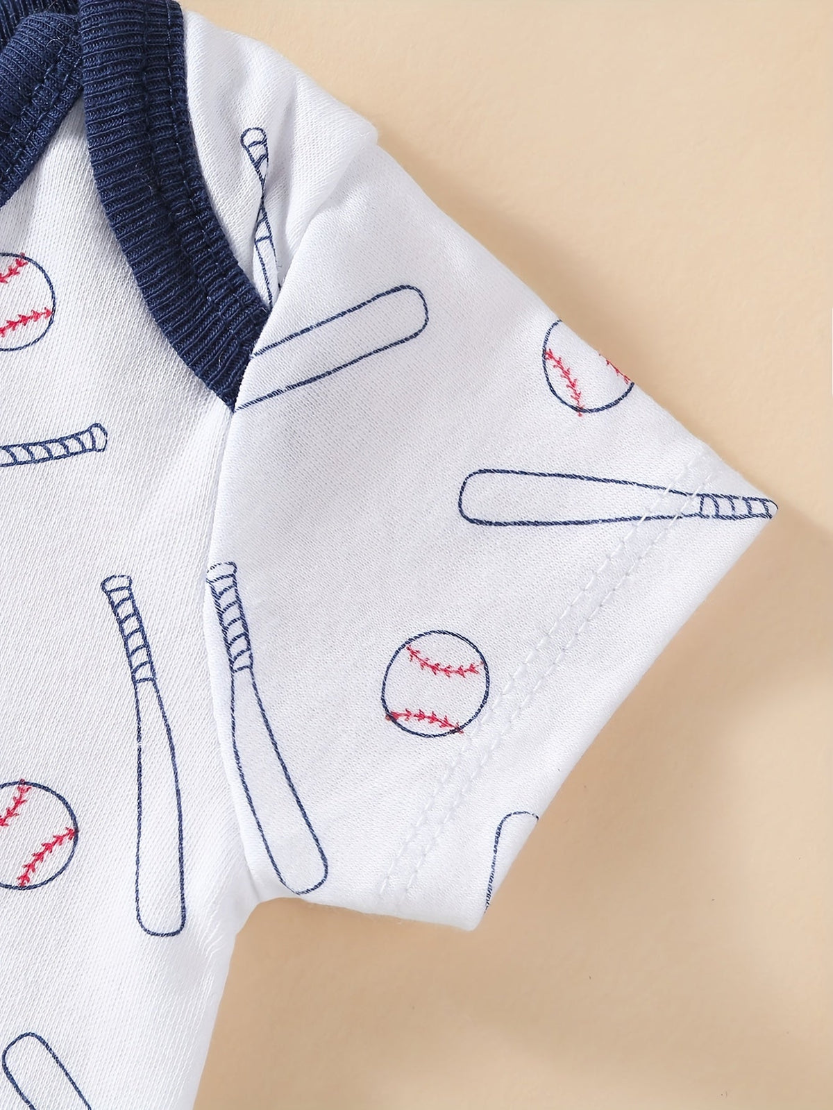 Baby Boys' Sports Bodysuits 5-Pack with Short Sleeves and Crotch Snaps in Baseball-Themed Everyday Prints