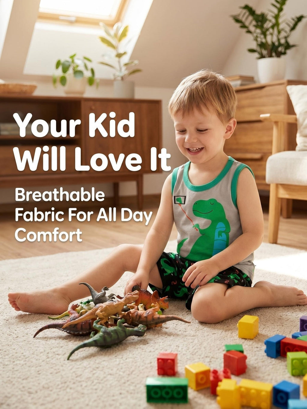 Boys' Tank Shorts Sets in an 8-Piece Cartoon Animal Pack for Easy Summer Outfits and Everyday Changes