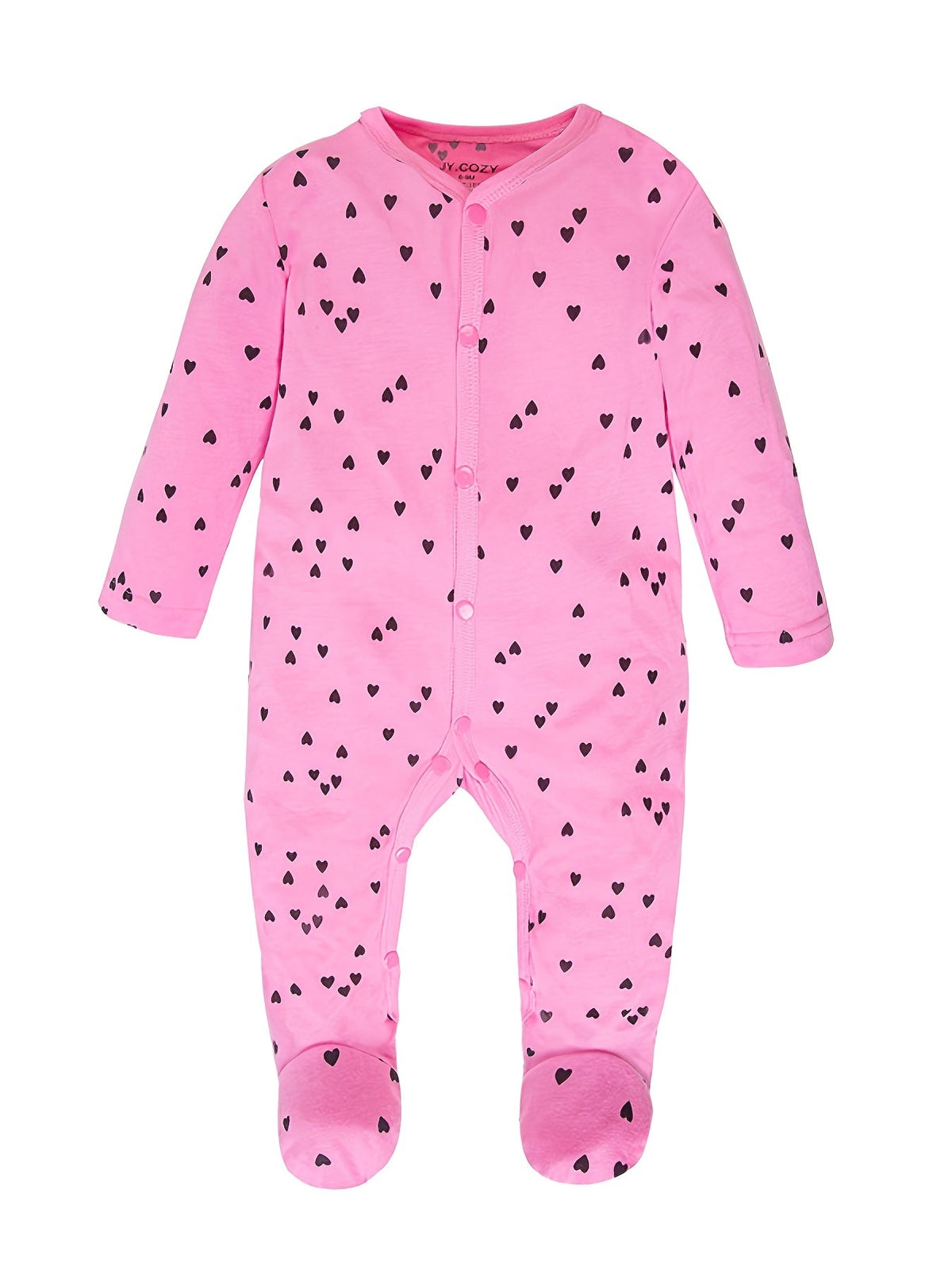 Baby Girls' Footed Rompers 4-Pack with Long Sleeves and Mixed Floral Animal Prints for Everyday Dressing