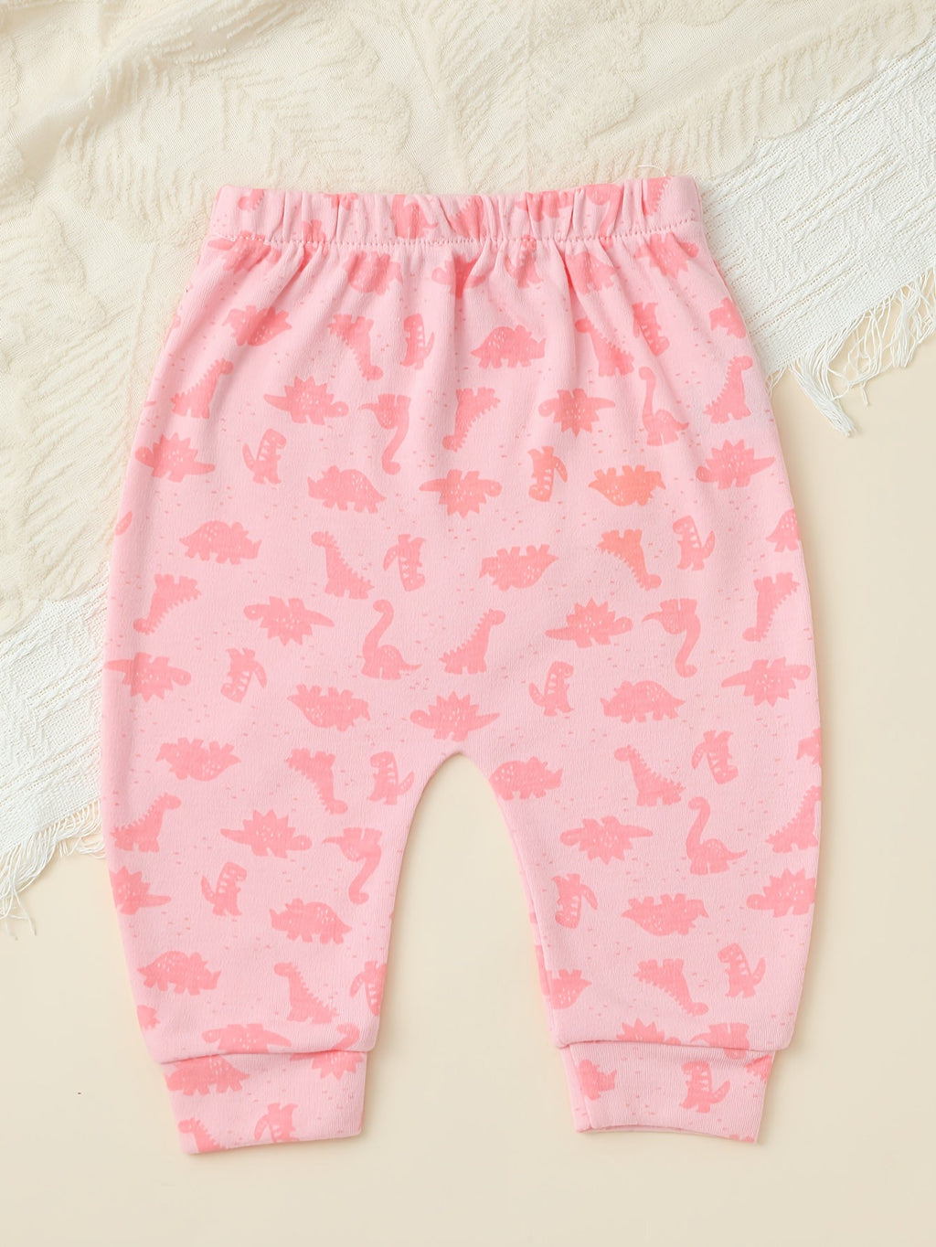 Baby Girl Pants Ten Pack in Pastel Colors with Animal Prints and Cuffed Ankles for Everyday Outfit Changes