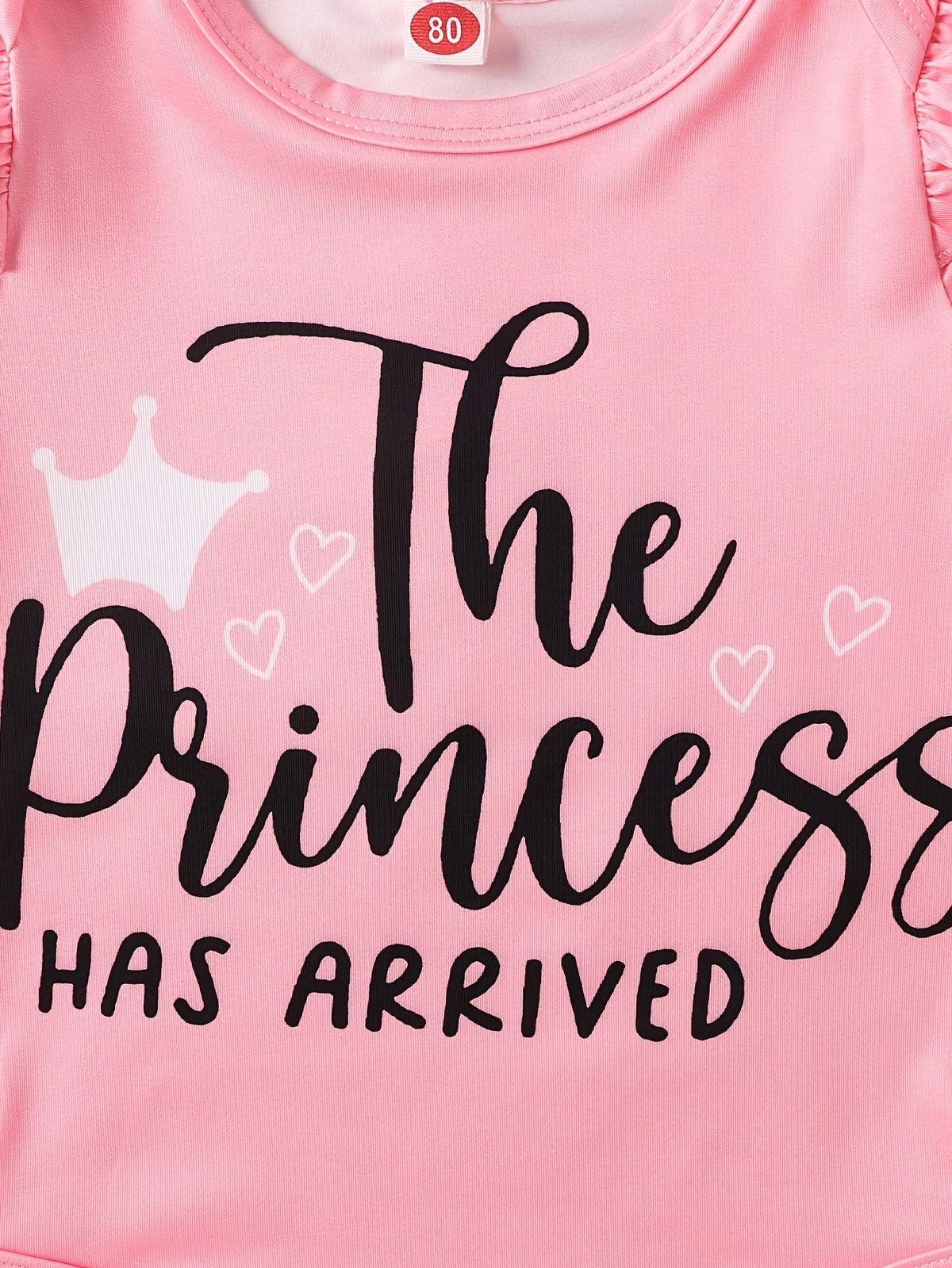 Baby Girls' Two Pink Outfit Sets with Printed Bodysuits and Pants in Cow and Princess-Themed Designs