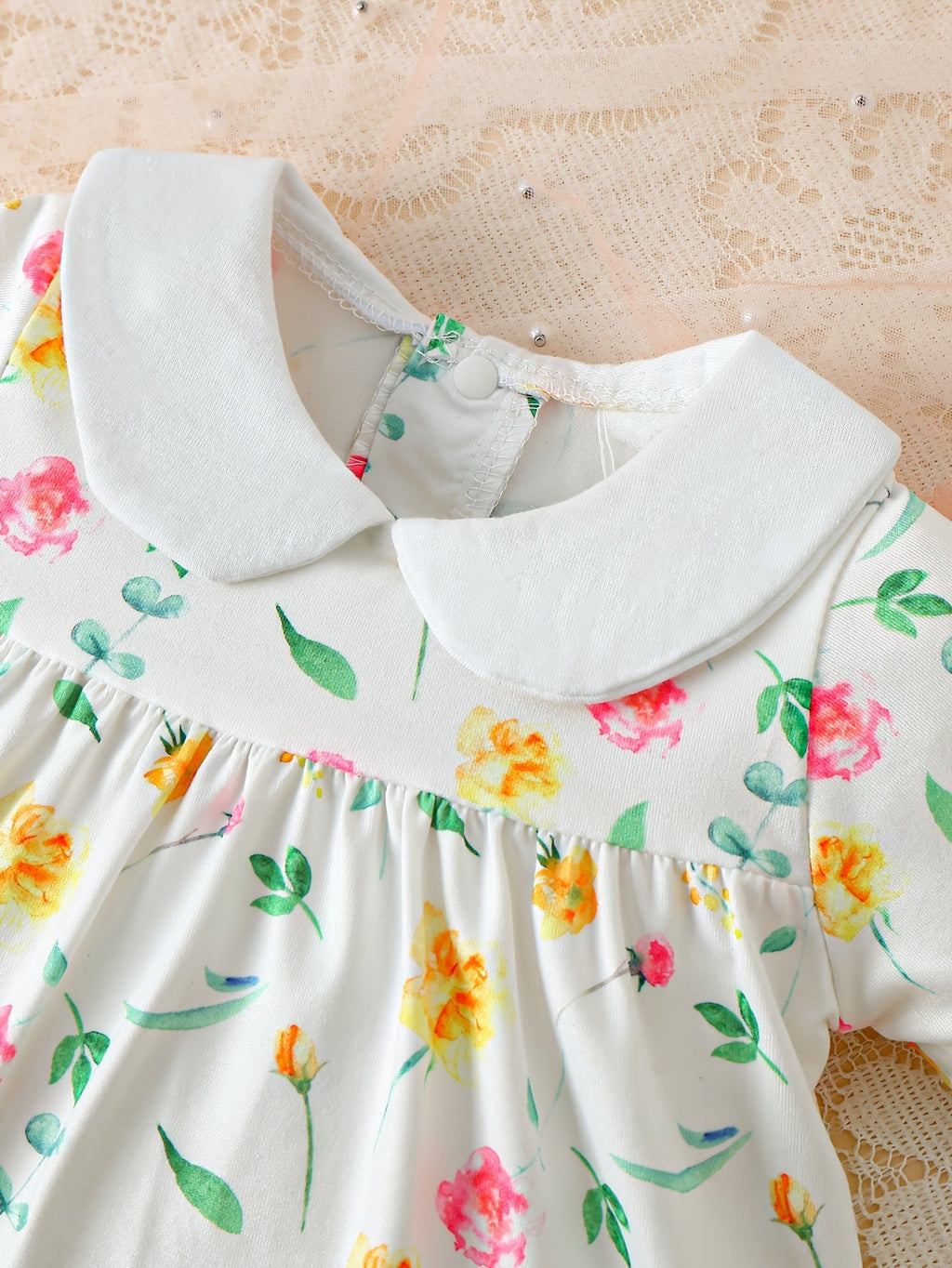 Baby Girl Collared Dresses Three Pack with Floral Butterfly and Solid Designs for Everyday Outfits