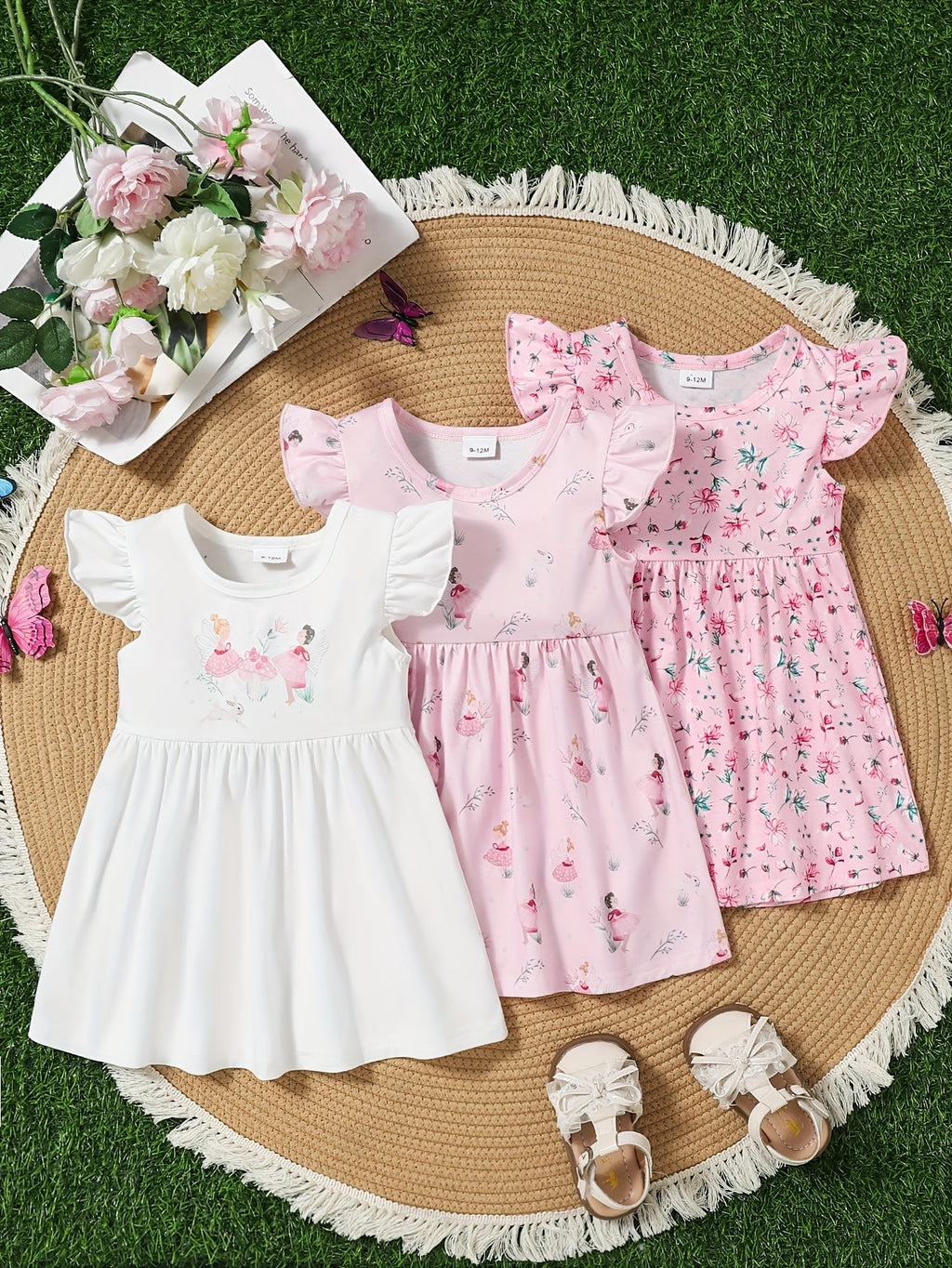 Baby Girl Dress Set - Coordinated Outfit – Sizes 9-12M–2-3Y