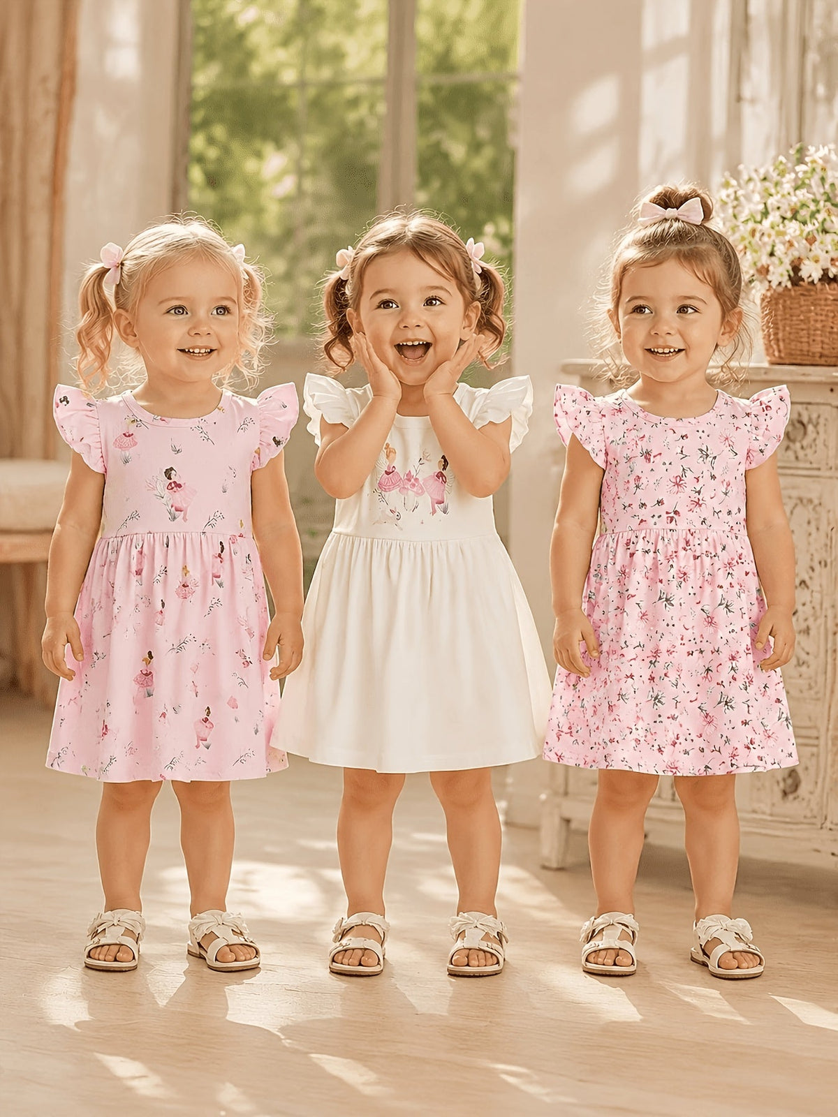 Baby Girl Dress Set - Coordinated Outfit – Sizes 9-12M–2-3Y