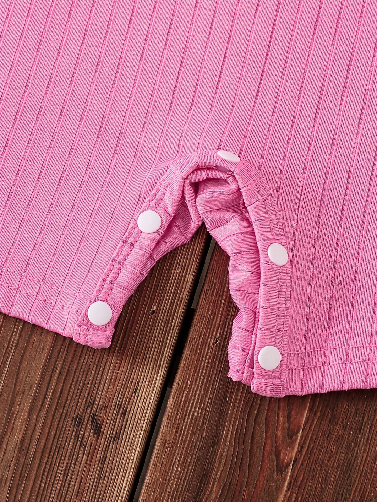 Girls' Ribbed Short Rompers Three Pack in Pink Yellow and Stripes with Shoulder Straps for Summer