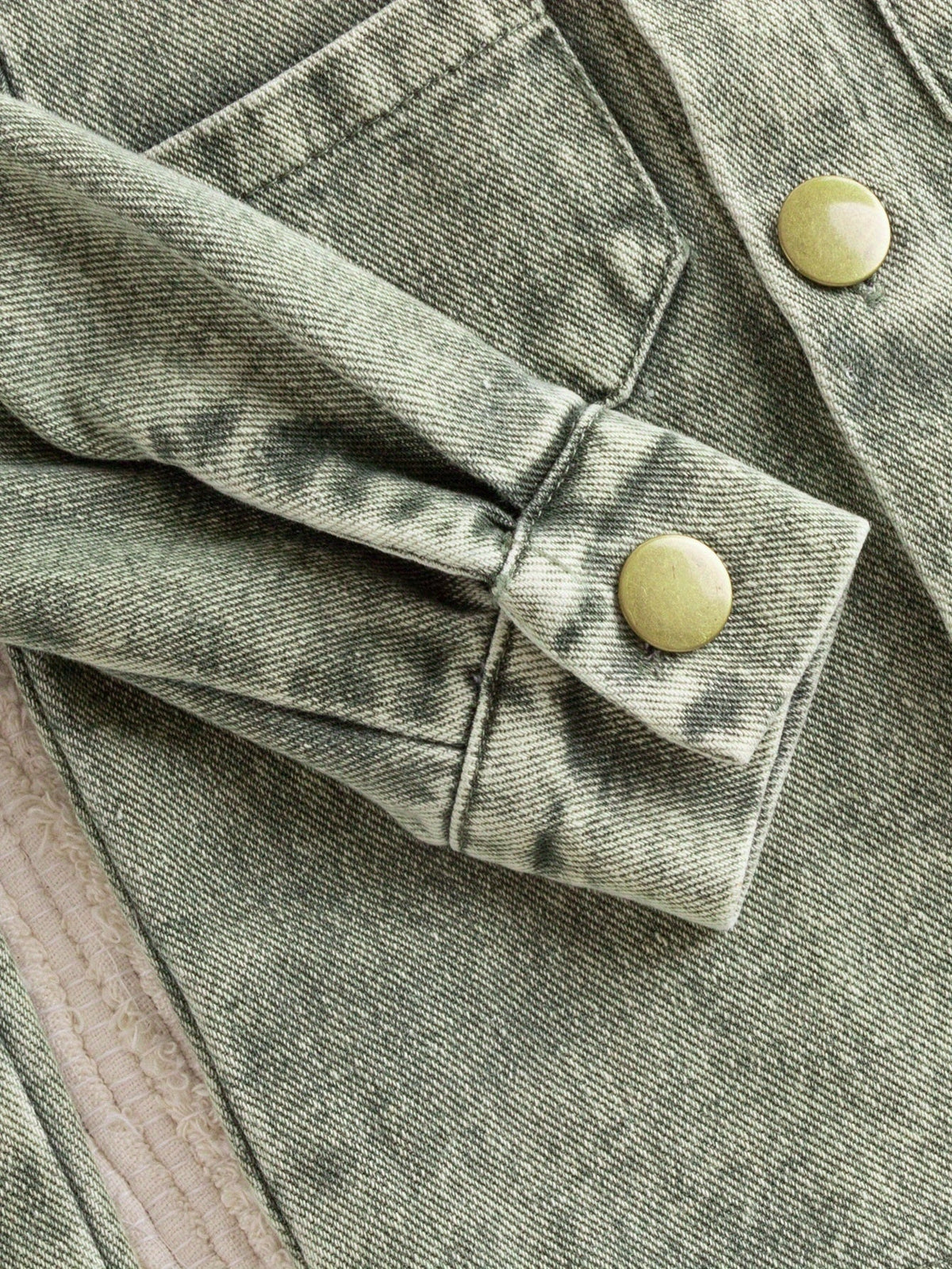 Baby Girls' Denim Jacket and Pants Set with Patch Pockets and an Elastic Waist for Casual Outings