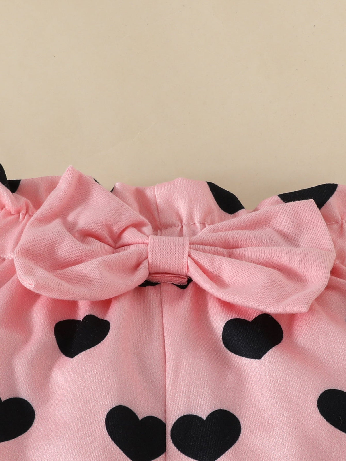 Baby Girls' Pink Bodysuit Shorts Set with a Daddy's Girl Mommy's World Print and Matching Heart Headband