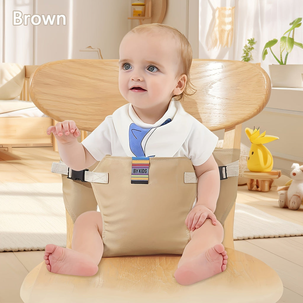 Baby High Chair Harness with Fabric Seat Panel and Buckled Straps for Supervised Meals at Home or Away