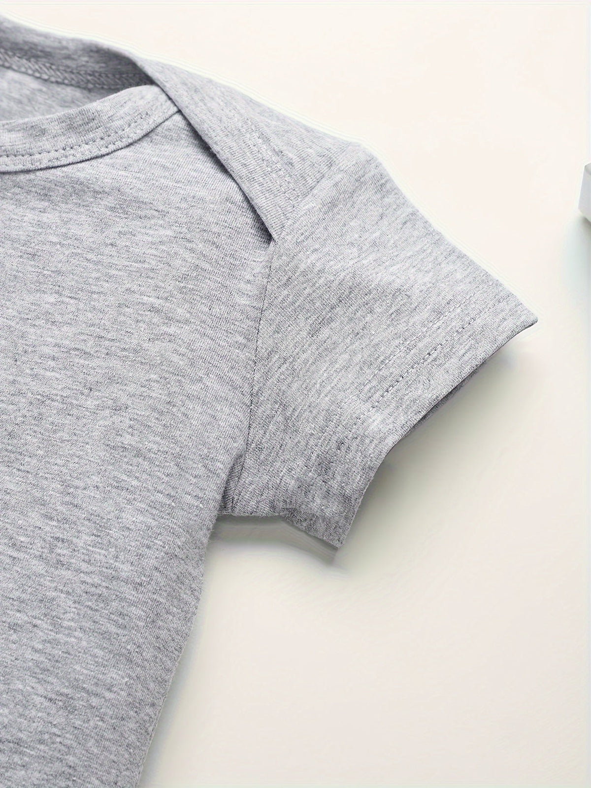 Baby Lil Nugget Cotton Bodysuit in Grey with Red Lettering and Short Sleeves for Everyday Layering