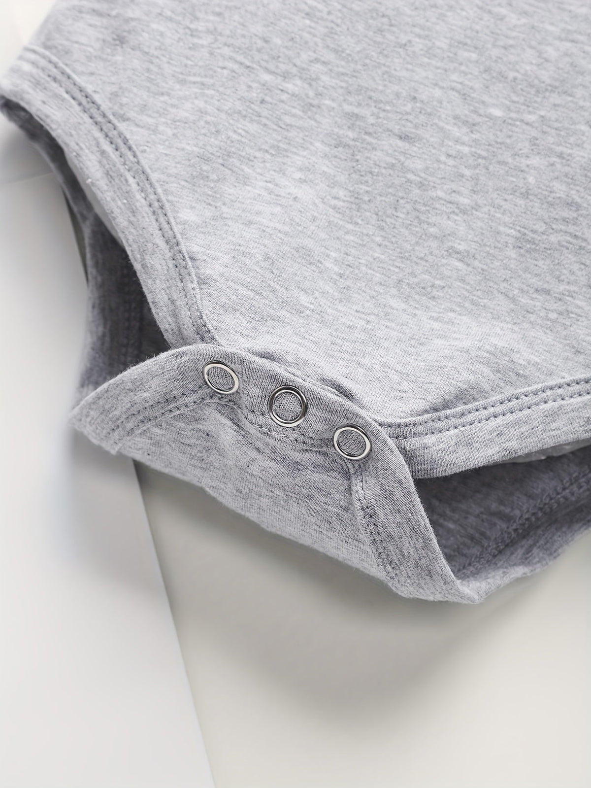 Baby Lil Nugget Cotton Bodysuit in Grey with Red Lettering and Short Sleeves for Everyday Layering
