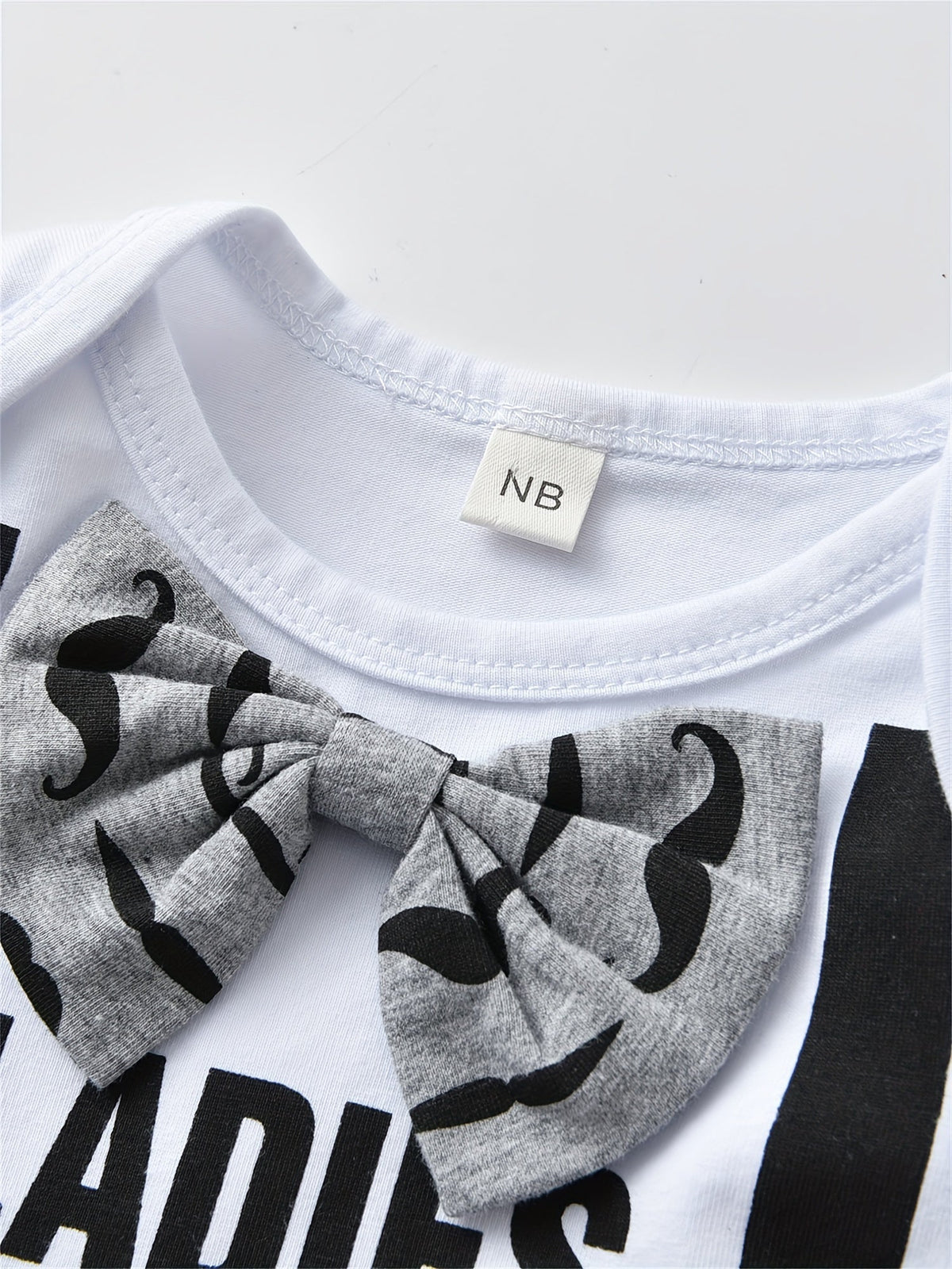Baby Boy Three Piece Outfit Set with Moustache Print Pants and a Ladies I Have Arrived Bodysuit