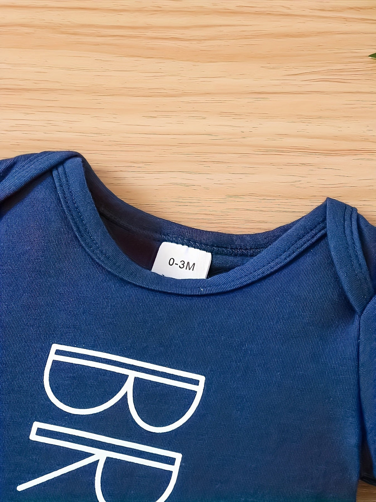 Baby Boys' Little Brother Romper and Hat Set in Navy with Short Sleeves and Snap Fastenings for Easy Changes