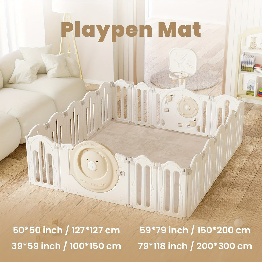 Cushioned Baby Play Mat with a Coral Velvet Surface and 1.1-Inch Memory Foam for Comfortable Floor Time