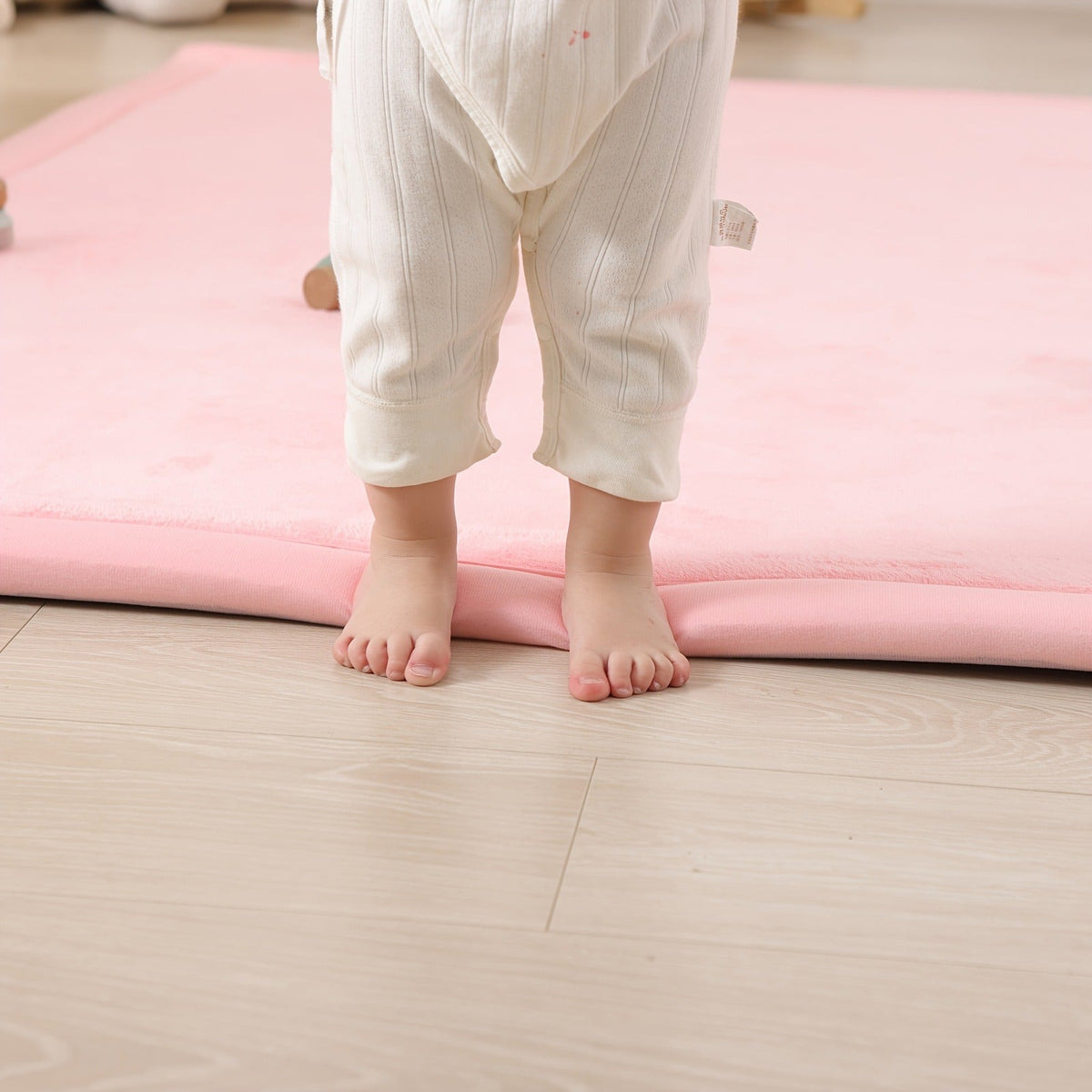 Cushioned Baby Play Mat with a Coral Velvet Surface and 1.1-Inch Memory Foam for Comfortable Floor Time