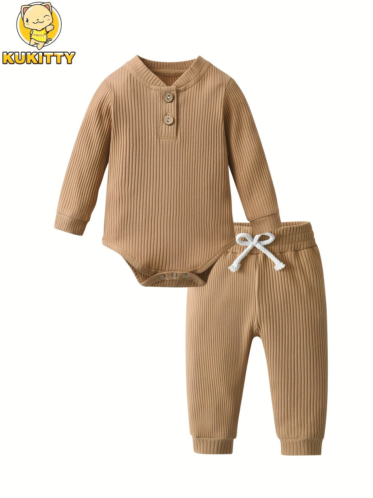 Baby Solid Color Outfit Set - Long Sleeve