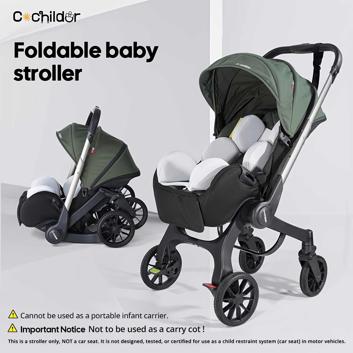 Reversible Baby Stroller with a Folding Metal Frame and Under-Seat Basket for Everyday Outings