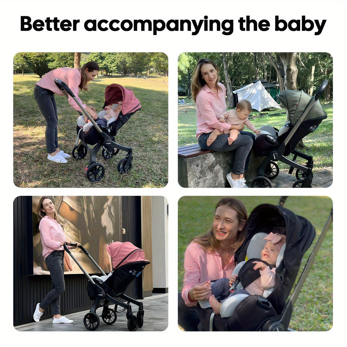 Reversible Baby Stroller with a Folding Metal Frame and Under-Seat Basket for Everyday Outings