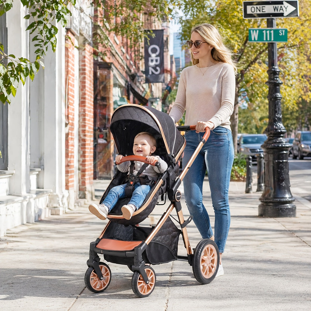 Baby Stroller - Foldable Reversible Adjustable