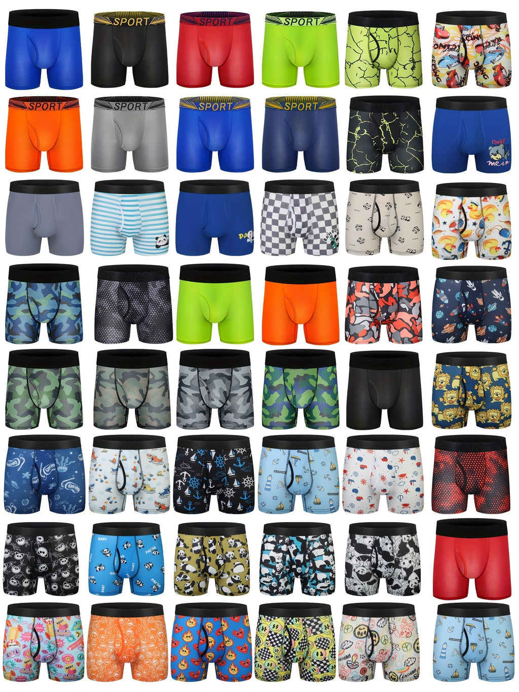 Boys' Mesh Boxer Briefs Ten Pack in Assorted Colors and Prints for Sports and Everyday Underwear