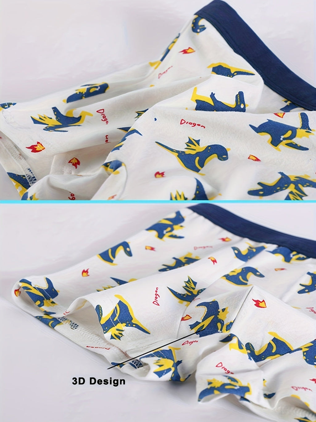 Boys' Cotton Blend Boxer Briefs Eight Pack with Dinosaur and Animal Prints for Everyday Underwear Changes