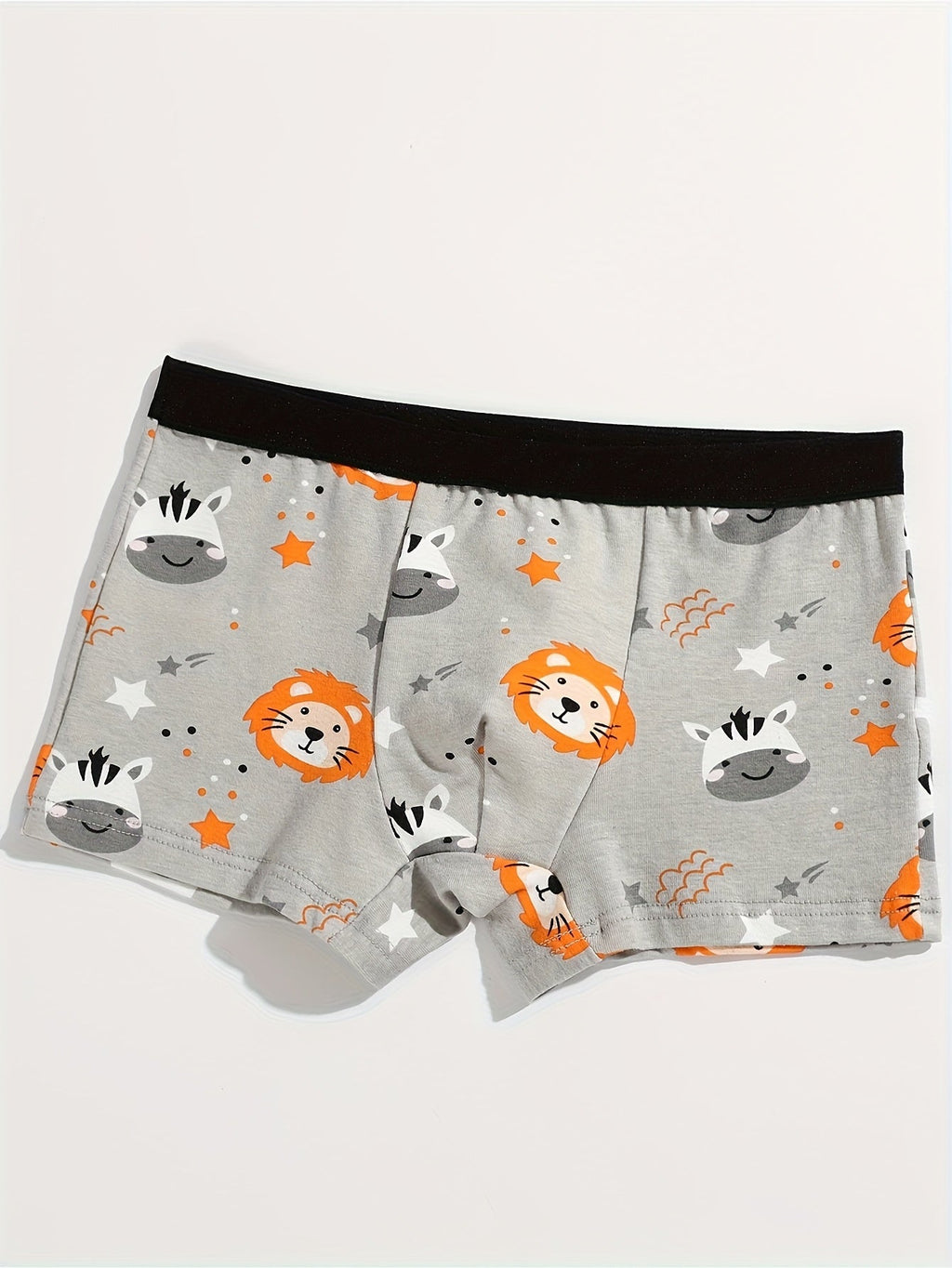 Boys' Cartoon Boxer Briefs 10-Pack with Elastic Waists and Random Animal Prints for Everyday Underwear