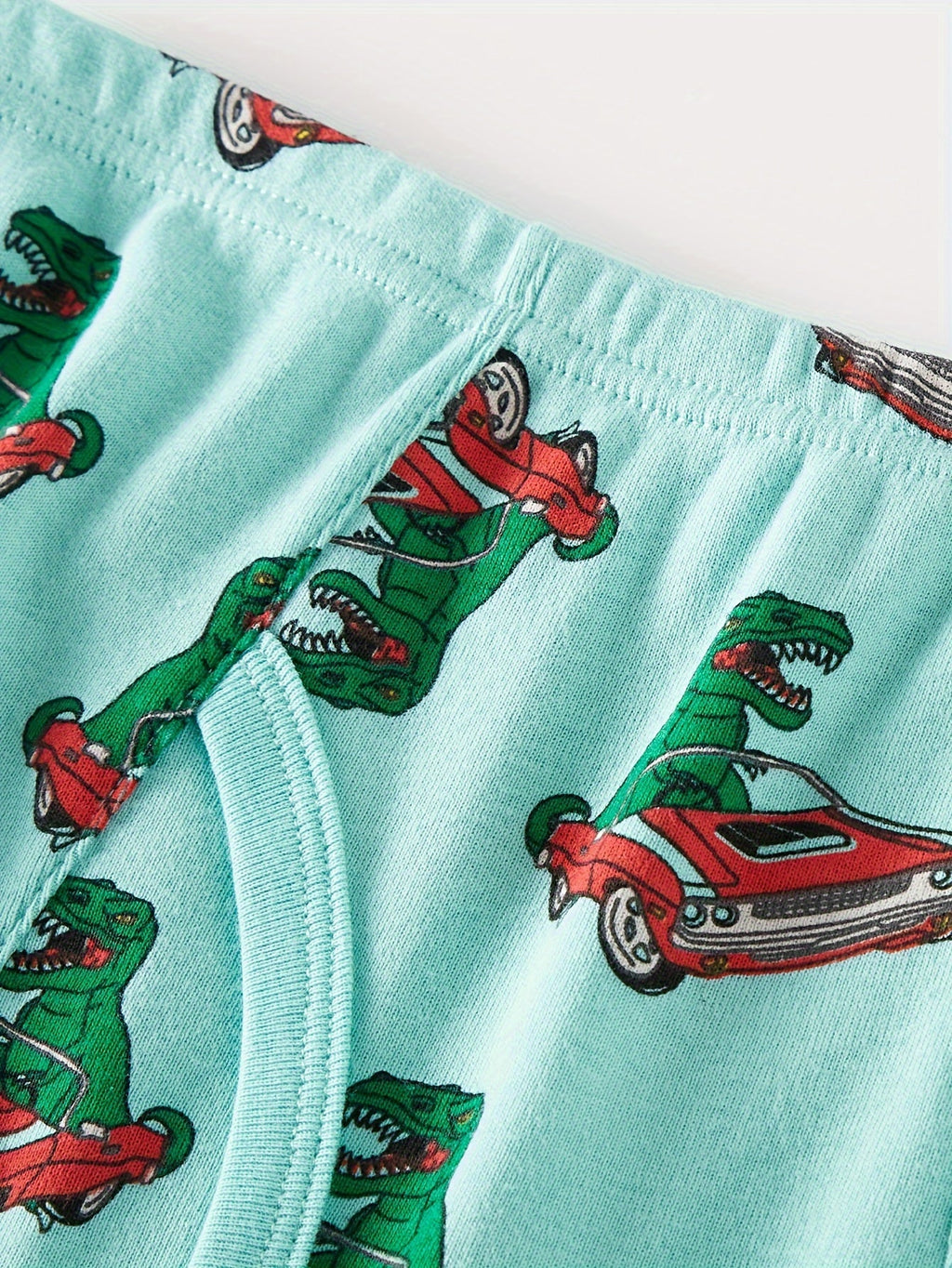 Boys' Dinosaur Briefs 6-Pack with a Front Opening and Colorful Cartoon Prints for Everyday Underwear