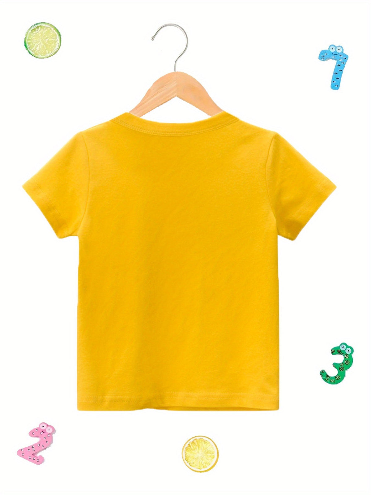 Boys' Built Different Cotton T-Shirt with Colorful Block Lettering and Short Sleeves for Summer