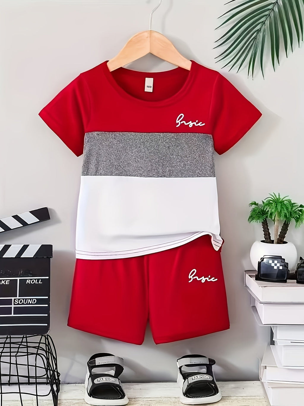 Boys' Color Block T-Shirt and Shorts Sets 6-Piece Pack for Coordinated Summer Play and Everyday Outfits