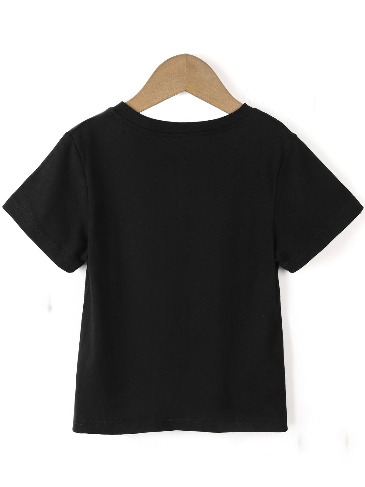 Boys' Don't Make Me Call My Grandma T-Shirt in Black with a Red Telephone Graphic and Short Sleeves