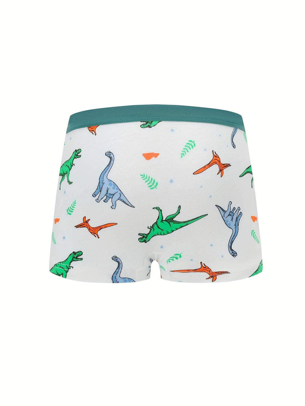 Boys' Dinosaur Boxer Briefs Eight-Pack with Mixed Colors and Contrast Elastic Waistbands for Daily Changes