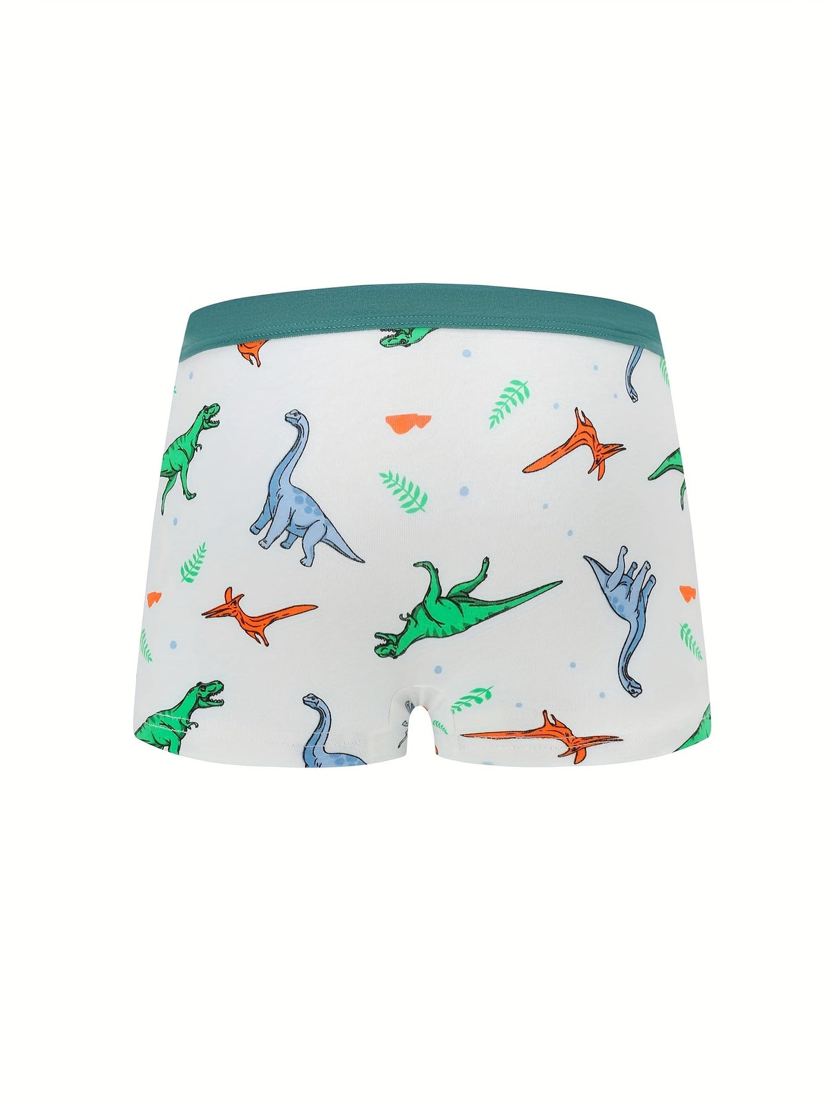 Boys' Dinosaur Boxer Briefs Eight-Pack with Mixed Colors and Contrast Elastic Waistbands for Daily Changes