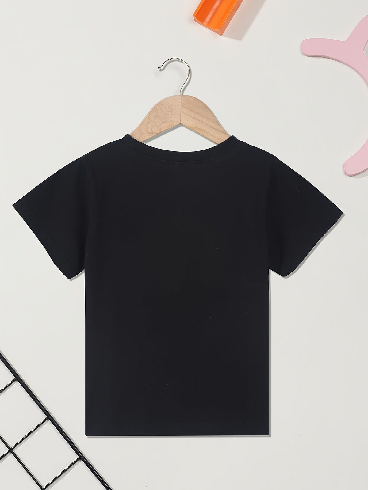 Boys' Solar System Cotton T-Shirt in Black with Colorful Cartoon Planets for Everyday Space-Themed Outfits