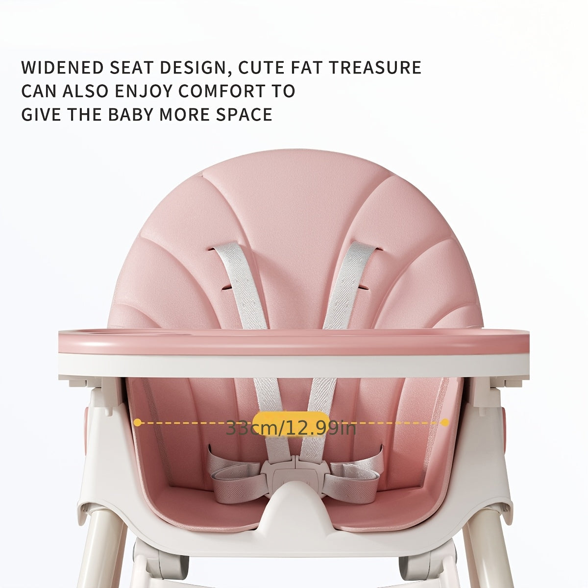 Convertible Baby High Chair for Dining and Rocking with a Folding Frame and Adjustable Reclining Backrest