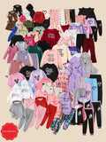 Girls' Autumn Winter Outfit Sets - 4-Set Random Print Hoodie Styles