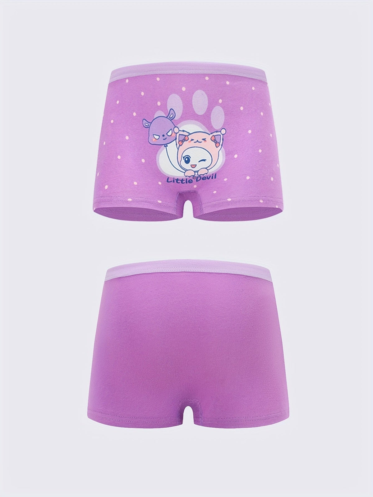 Girls' Cotton Boxer Briefs Eight Pack with Random Animal and Cartoon Prints for Daily Underwear Changes