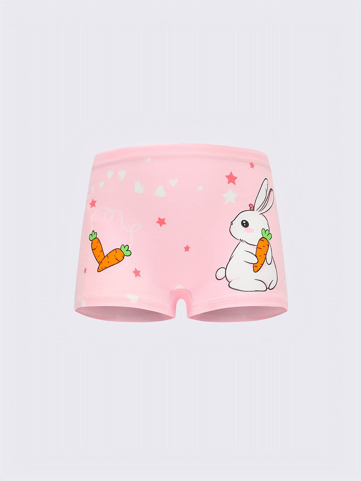Girls' Cotton Boxer Briefs 8-Pack with Rabbit and Cartoon Girl Prints for Everyday Underwear Changes