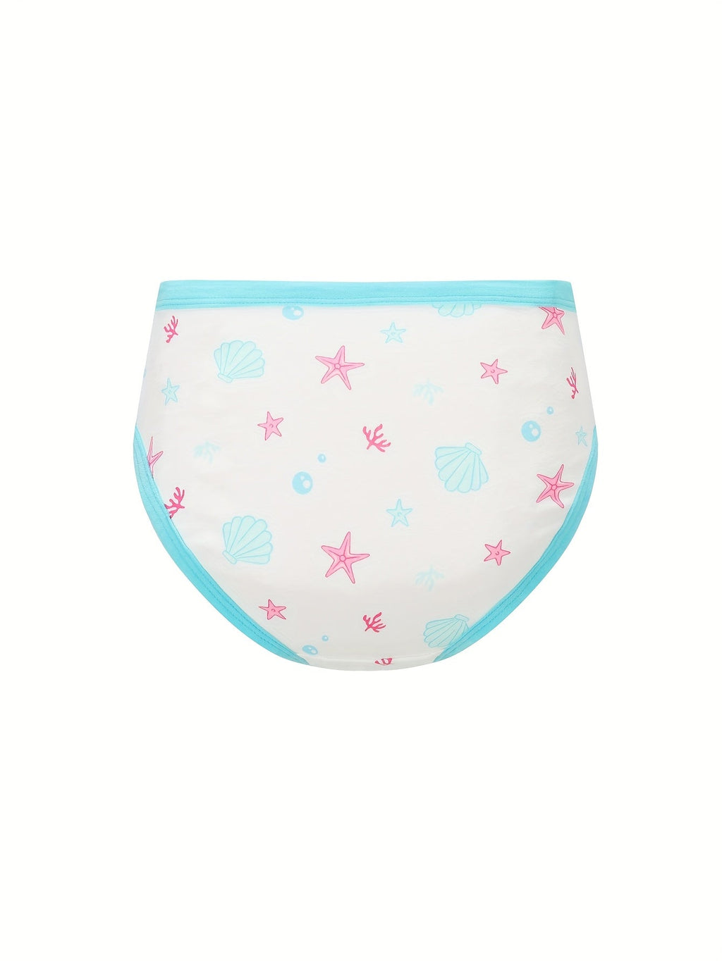 Girls' Cotton Briefs in an Eight Piece Pack with Mermaid and Cartoon Prints for Daily Underwear Changes
