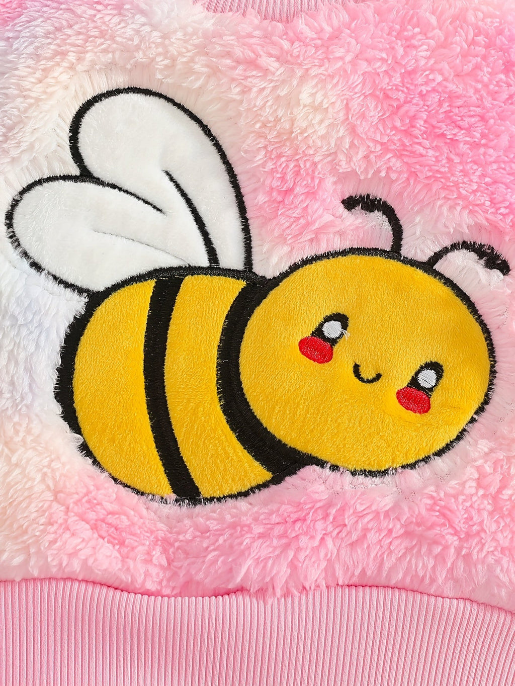 Baby Girl 3 Piece Bee Outfit Set in Plush Pastel Tie Dye with a Hooded Vest for Cooler Weather Layers