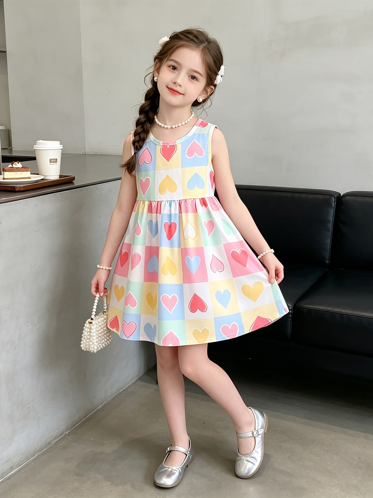 Girls' Sleeveless Summer Dresses 10-Pack in Random Prints with Gathered Skirts for Everyday Outfits