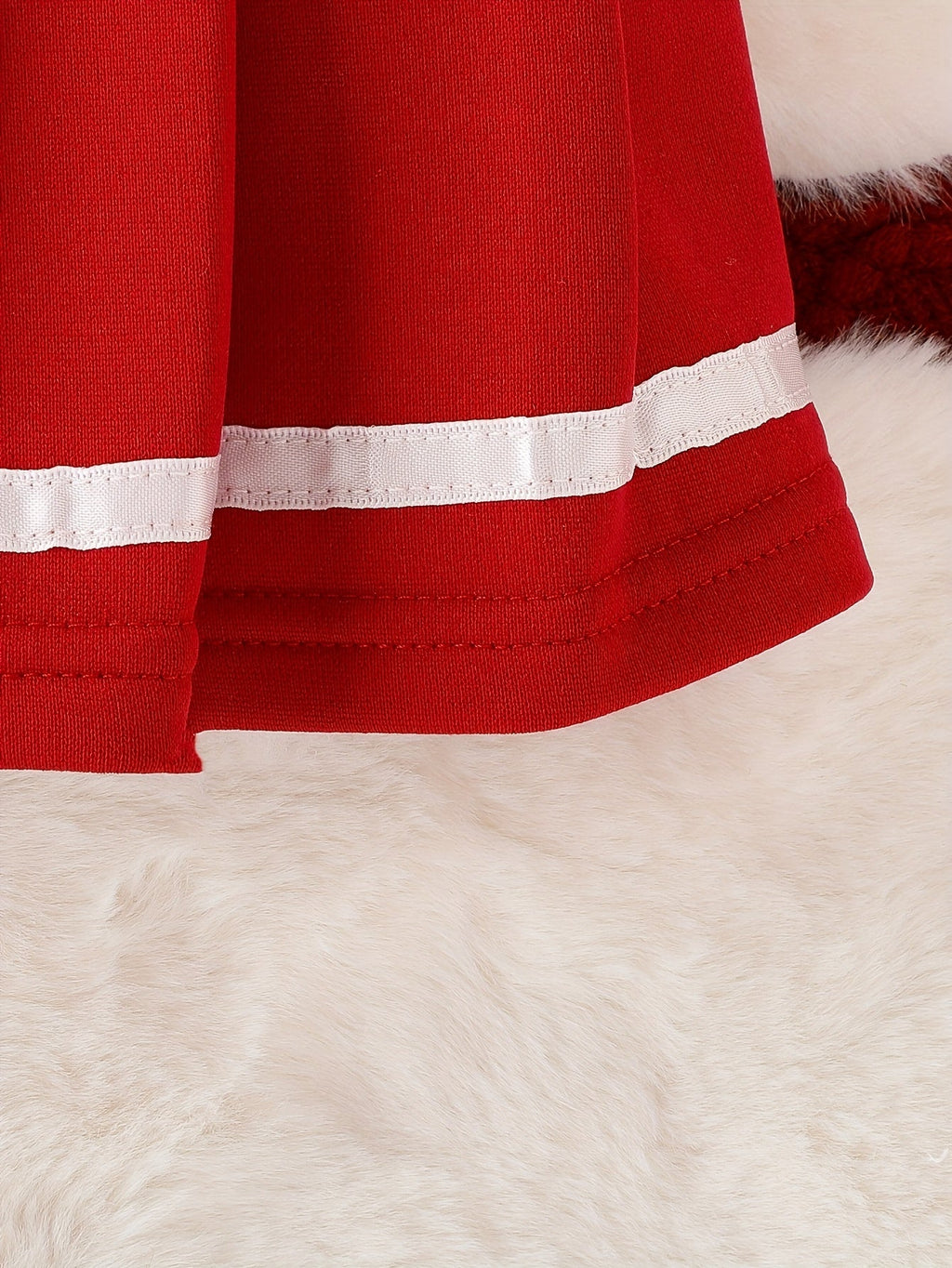 Girls' Red and White Varsity Jacket and Pleated Skirt Set with Baby Girl Lettering and Striped Trim
