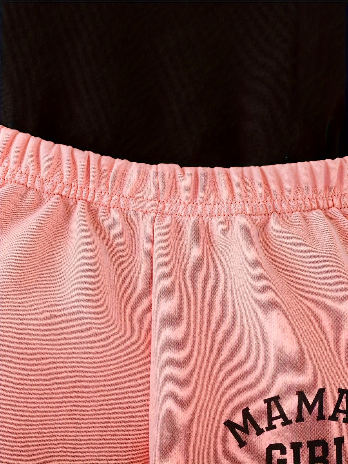 Baby Girls' Mama's Girl Hoodie Outfit Set with Black Camisole and Pink Joggers in a Three-Piece Design