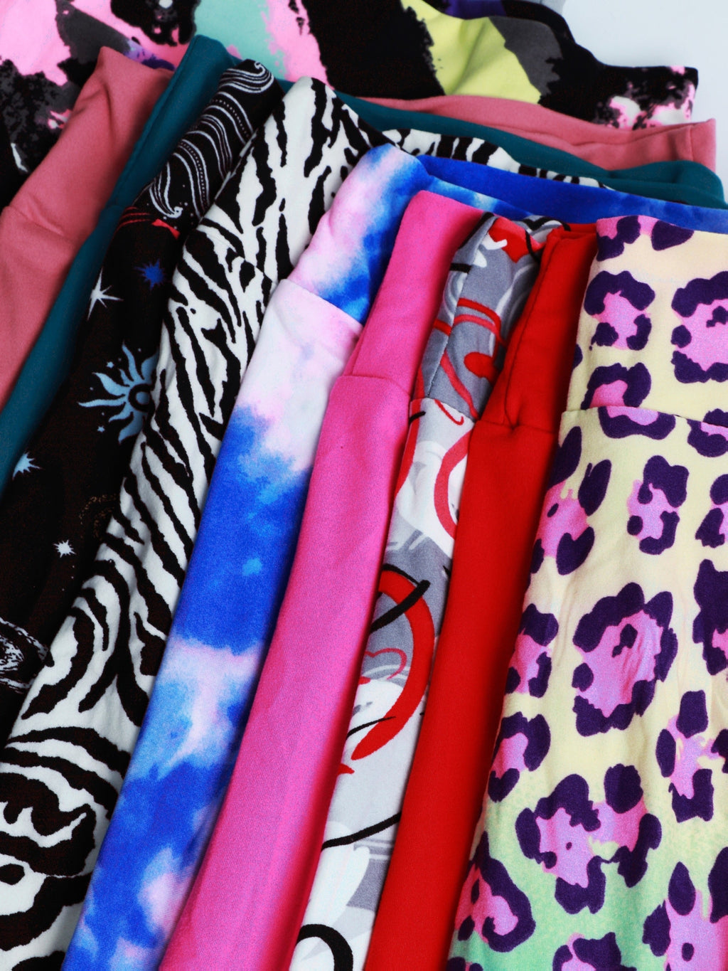 Girls' Printed Biker Shorts Five Pack in Random Patterns with Wide Waistbands for Everyday Layering
