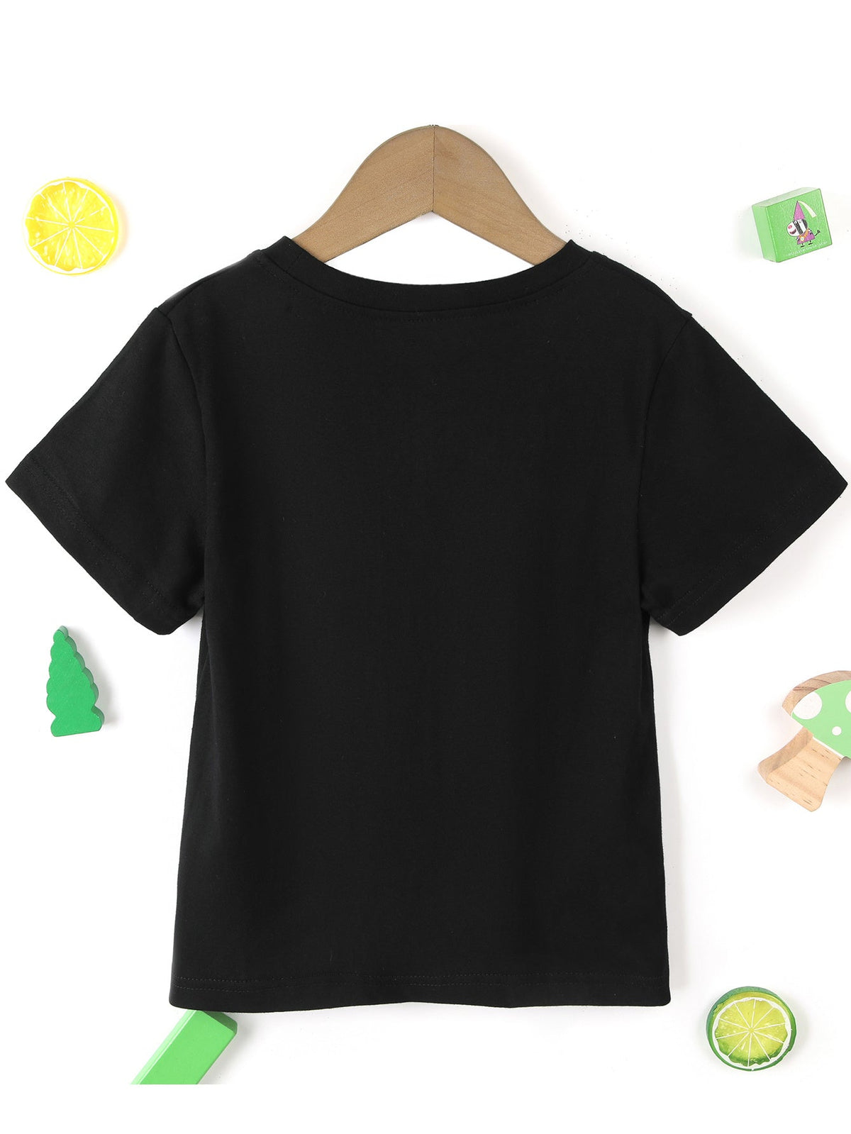 Girls' I Have Two Brothers Graphic T-Shirt in Black with Pink and White Lettering for Everyday Wear